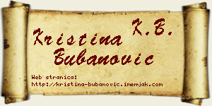 Kristina Bubanović vizit kartica